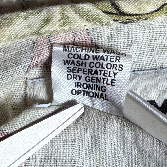 FLAX 100% Linen Floral Print Long Sleeve Tunic Top Women Size Medium - Picture 5 of 10